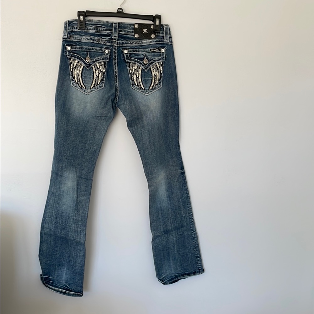 Miss Me Blue Boot Cut Jeans With Embellished Back Pockets